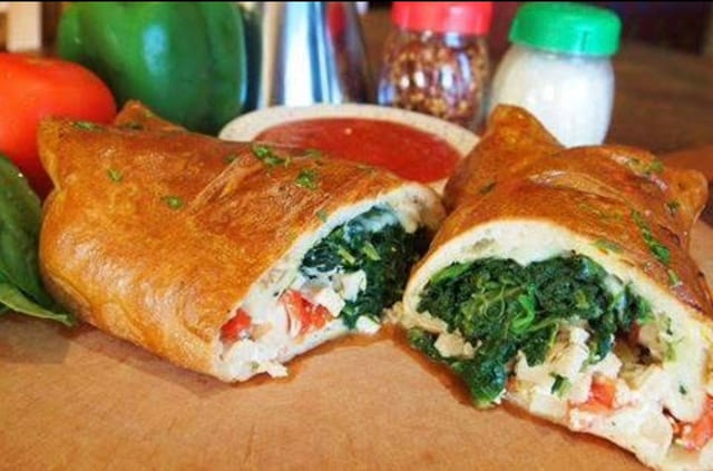 Chicken & Spinach Calzone.